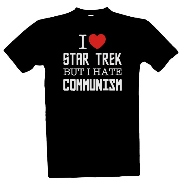Tričko s potiskem Love Star Trek Hate Communism 2